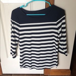 Striped 1/4 length sweater